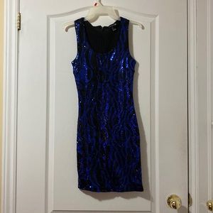 Forever 21 sparkly blue and black dress